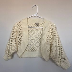 Forever 21 Crochet Shrug, M
